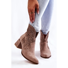 Bottes ajourées Lewski Shoes 3166 Cappucino brun 1