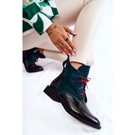 PA2 Bottes Cheyenne en cuir vert et noir le noir 4