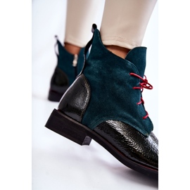 PA2 Bottes Cheyenne en cuir vert et noir le noir 5