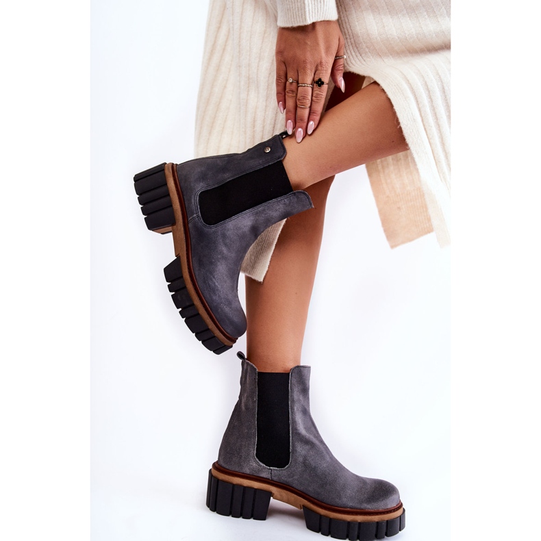 Bottes en Cuir Travailleurs Maciejka Gris 05312-03 2 Bottes en Cuir Travailleurs Maciejka Gris 05312-03 2