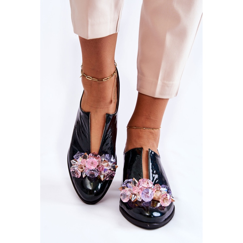 PA2 Chaussures en mosaïque vernie à décor Delaver vert transparent 1