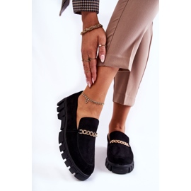 Sergio Leone Chaussures En Daim Avec Chaîne Noir Anne le noir 1