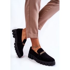 Sergio Leone Chaussures En Daim Avec Chaîne Noir Anne le noir 2