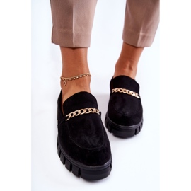 Sergio Leone Chaussures En Daim Avec Chaîne Noir Anne le noir 5