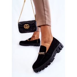 Sergio Leone Chaussures En Daim Avec Chaîne Noir Anne le noir 3