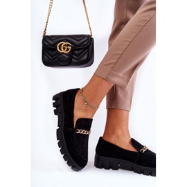 Sergio Leone Chaussures En Daim Avec Chaîne Noir Anne le noir 4