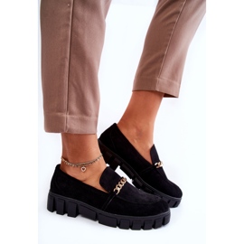 Sergio Leone Chaussures En Daim Avec Chaîne Noir Anne le noir 6