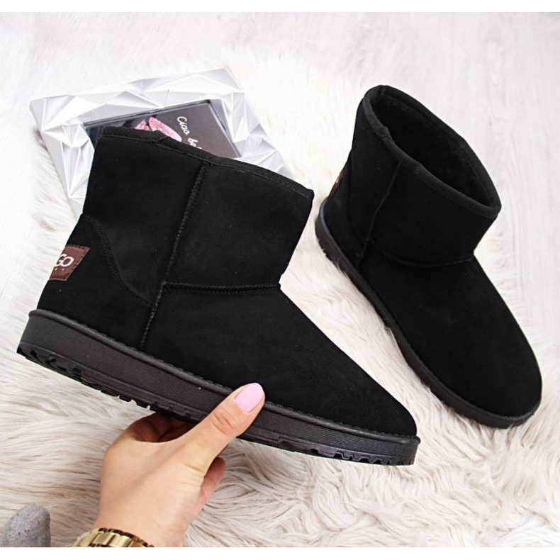 BM NEWS W EVE186A bottes de neige en daim noir 1