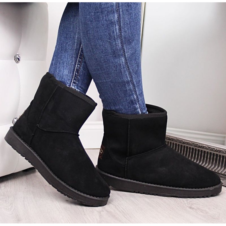 BM NEWS W EVE186A bottes de neige en daim noir le noir 2