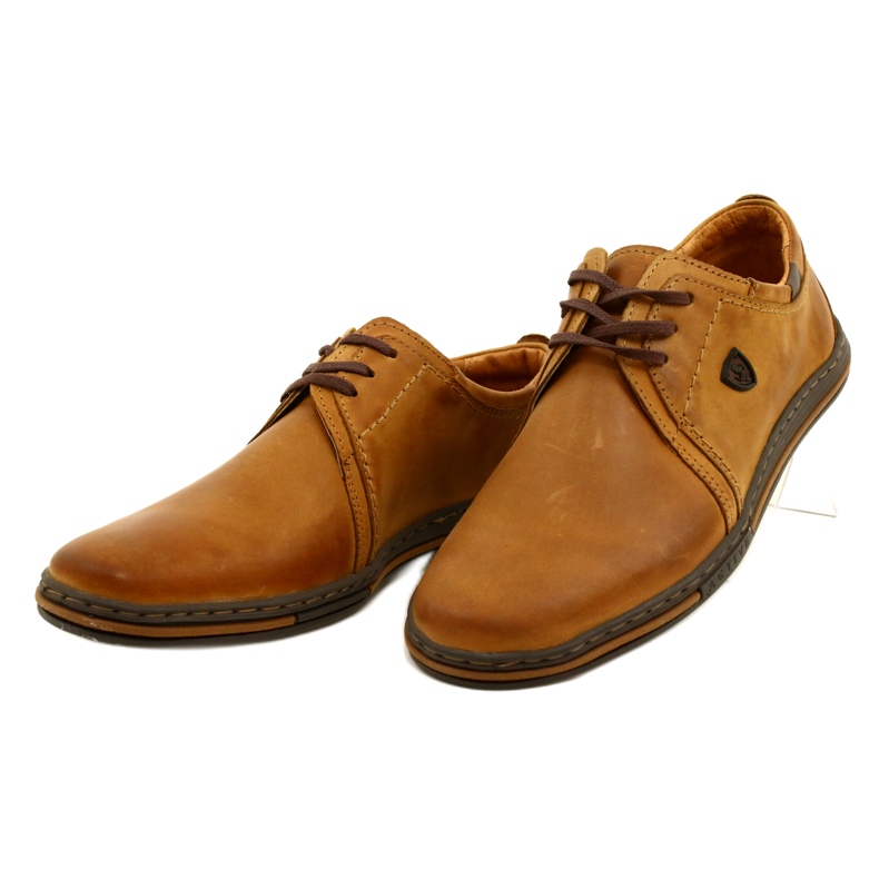 Polbut Chaussures en cuir pour hommes 343 Camel brun 2