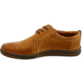 Polbut Chaussures en cuir pour hommes 343 Camel brun 1