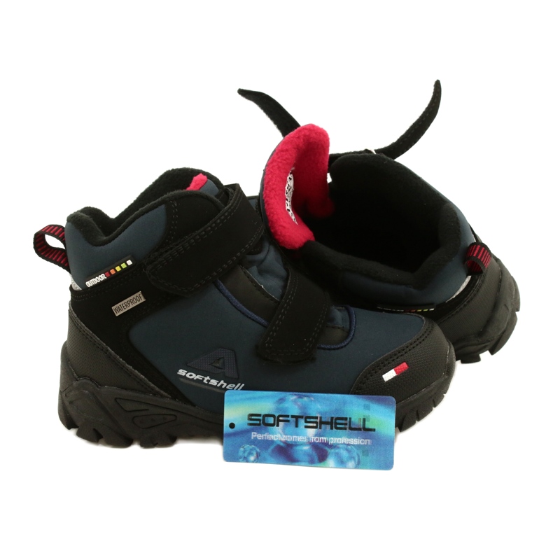 American Club Boys Softshell avec une membrane bleu marine WT70 le noir 4