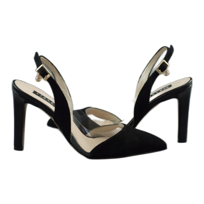 Lizard Sandales en cuir pour femmes sur Szpilka 04765 noir le noir 3
