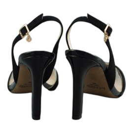 Lizard Sandales en cuir pour femmes sur Szpilka 04765 noir le noir 2