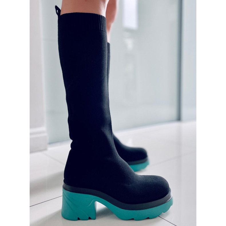 PA1 Chaussons chaussons Duff Blue tige noir multicolore vert 1