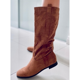PA1 Bottes plates Flatty Camel brun 1