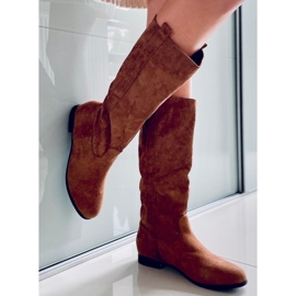 PA1 Bottes plates Flatty Camel brun 4