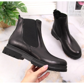 Bottines en cuir à enfiler Dolce Pietro noires 1