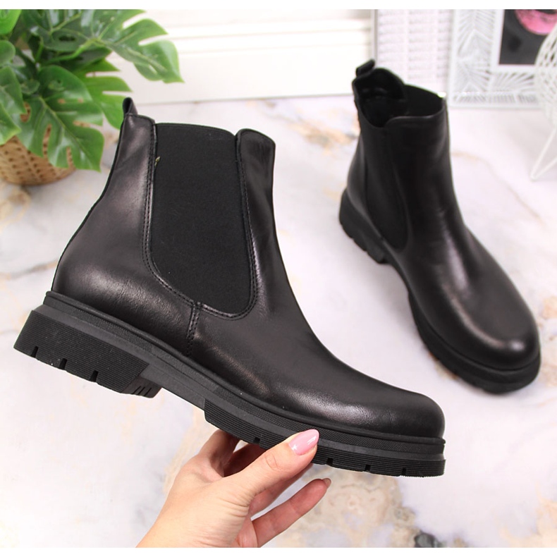 Bottines en cuir à enfiler Dolce Pietro noires 1