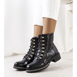 BM Bottes Alegre en cuir verni noir le noir 1