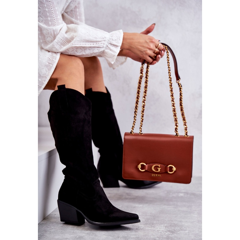 WS1 Santiags en daim Noir Casey D7933 le noir 2