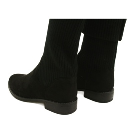 M.Daszyński Bottes côtelées pour femmes SA62-58 Bottes noires 3