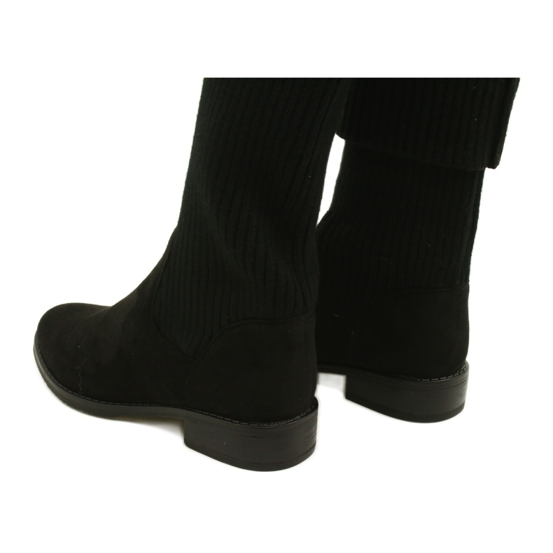 M.Daszyński Bottes côtelées pour femmes SA62-58 Bottes noires 3