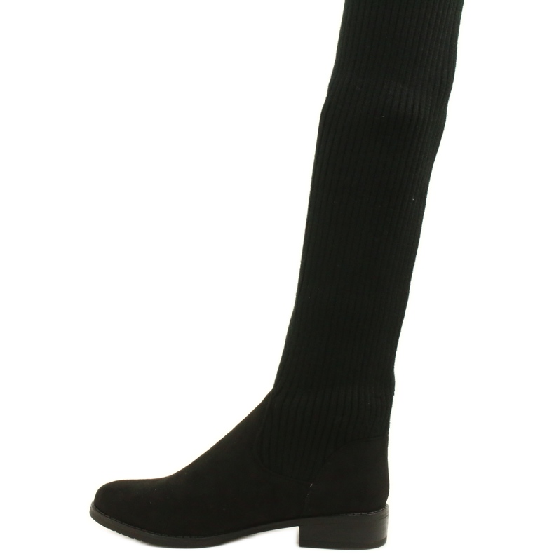 M.Daszyński Bottes côtelées pour femmes SA62-58 Bottes noires 2