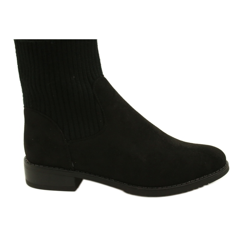 M.Daszyński Bottes côtelées pour femmes SA62-58 Bottes noires 4