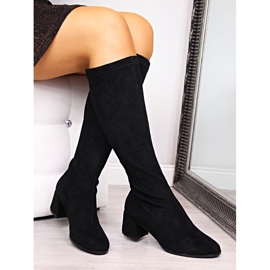 Bottines à enfiler en daim noir pour femme Filippo le noir 1