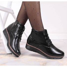 Bottines en cuir laqué avec Filippo isolé noir le noir 4