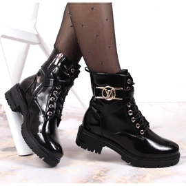 Bottes isolées laquées noires femme Potocki le noir 1