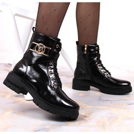 Bottes isolées laquées noires femme Potocki le noir 2