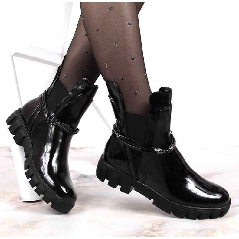Bottes à enfiler Vinceza noires avec ornement amovible le noir 1