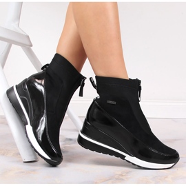 Bottines compensées chaudes femme Vinceza noires le noir 1