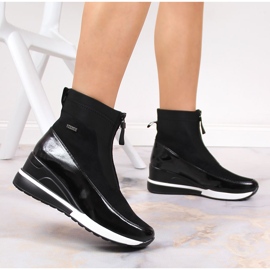 Bottines compensées chaudes femme Vinceza noires le noir 3