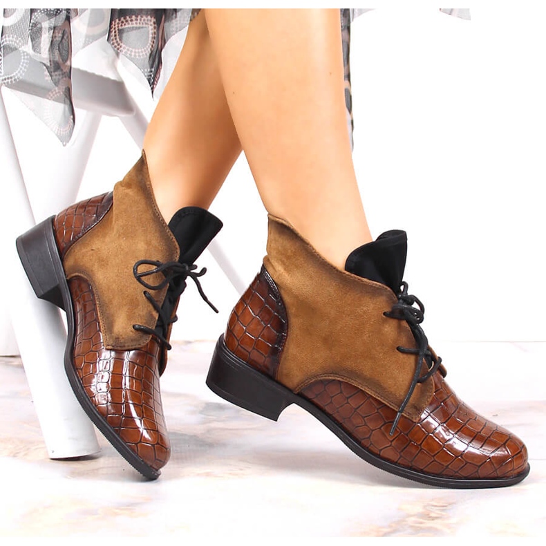 Bottes Jezzi marron chaud à lacets pour femmes brun 1