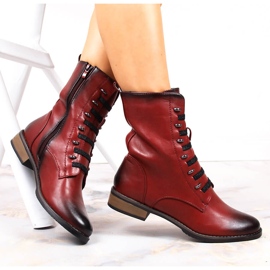 Bottines zippées rouges pour femme Jezzi 1 Bottines zippées rouges pour femme Jezzi 1