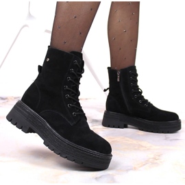 Bottes isolées pour femmes en cuir suédé noir Filippo le noir 3