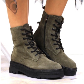 Bottes Filippo kaki en cuir suédé isolées pour femmes vert 3