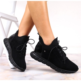 Bottines à enfiler en daim noir pour femme de Vinceza le noir 1