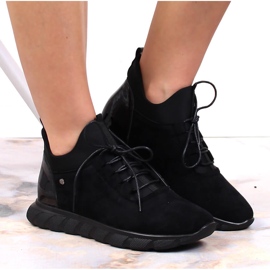 Bottines à enfiler en daim noir pour femme de Vinceza le noir 2