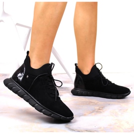 Bottines à enfiler en daim noir pour femme de Vinceza le noir 3