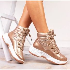 Chaussures de sport Vinceza dorées à haute isolation pour femmes d'or 1