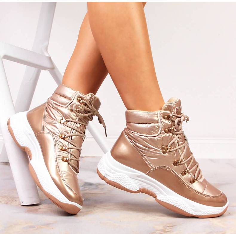 Chaussures de sport Vinceza dorées à haute isolation pour femmes d'or 1