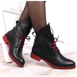 Bottines à lacets en cuir noir Artiker 1