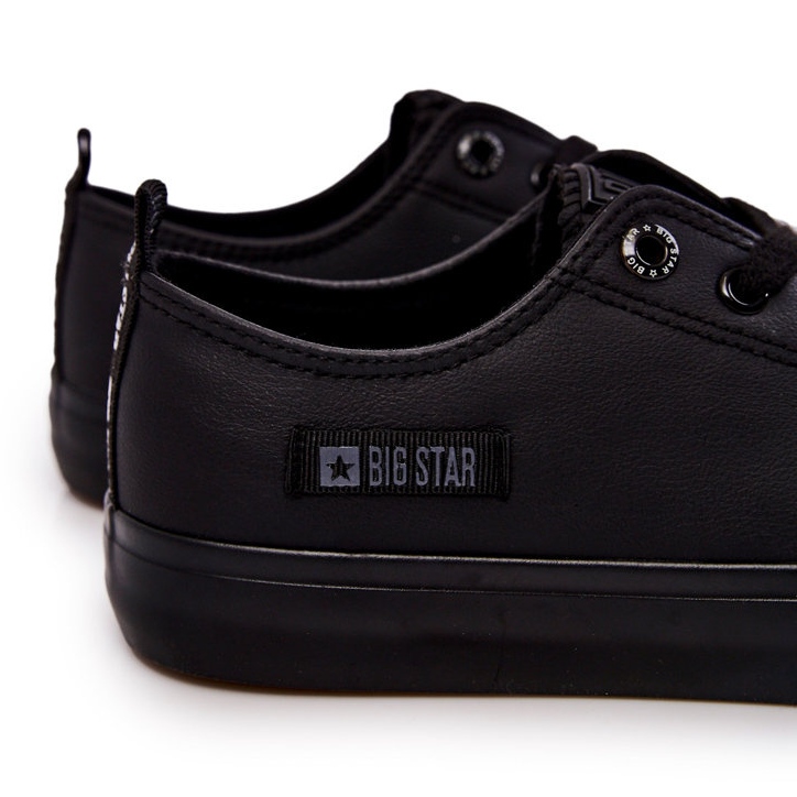 Baskets basses en cuir pour hommes Big Star KK174009 Noir 2