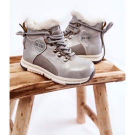 Bottes isolées pour enfants avec une fermeture éclair Big Star KK374178 Argent 2