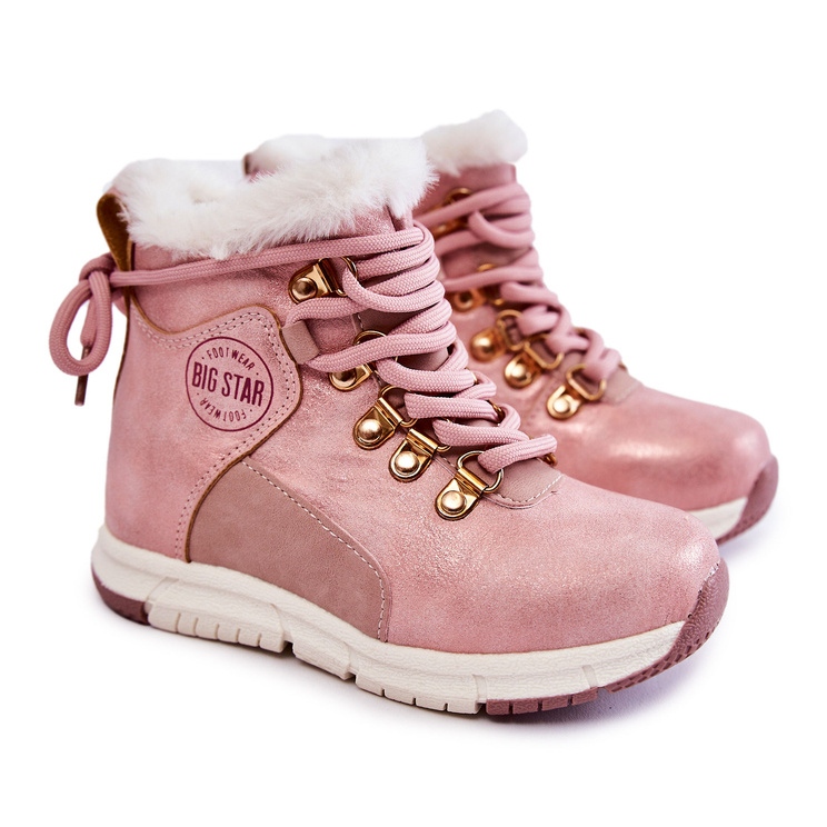 Bottes isolées pour enfants avec une fermeture éclair Big Star KK374177 Rose 1