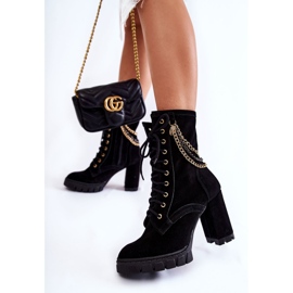 Bottines à lacets en daim Lewski Shoes 3244 / G Noir 2